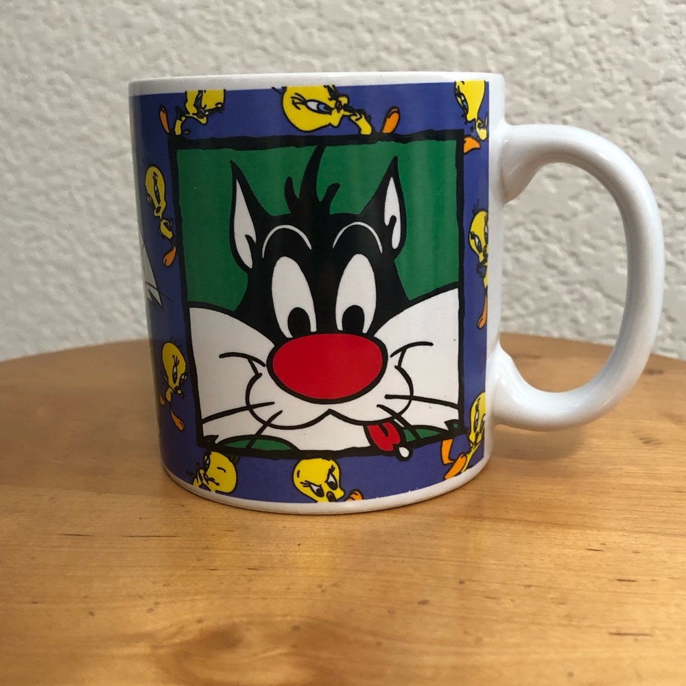 Warner Bros Sakura 1993 Looney Tunes Sylvester Cat Tweety Bird Coffee Mug